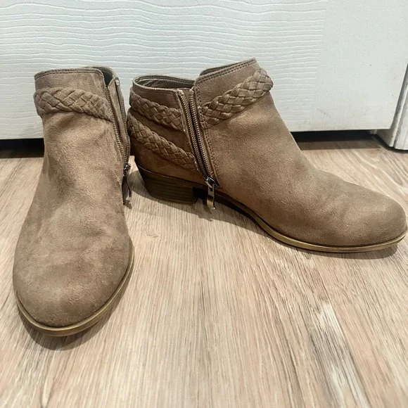 Life Stride Braided Tan Ankle Booties - Picture 2 of 3